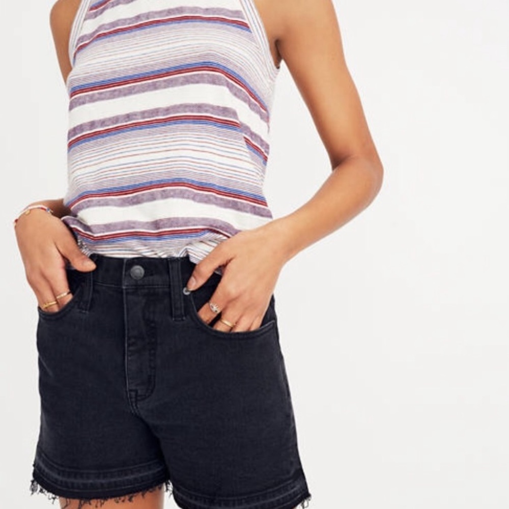 Madewell high rise black denim cutoff short